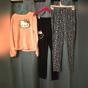 Hello kitty size 12 set with sweater and two matching leggings